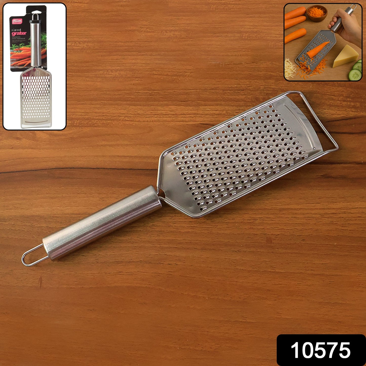 Durable stainless steel vegetable grater with ergonomic handle