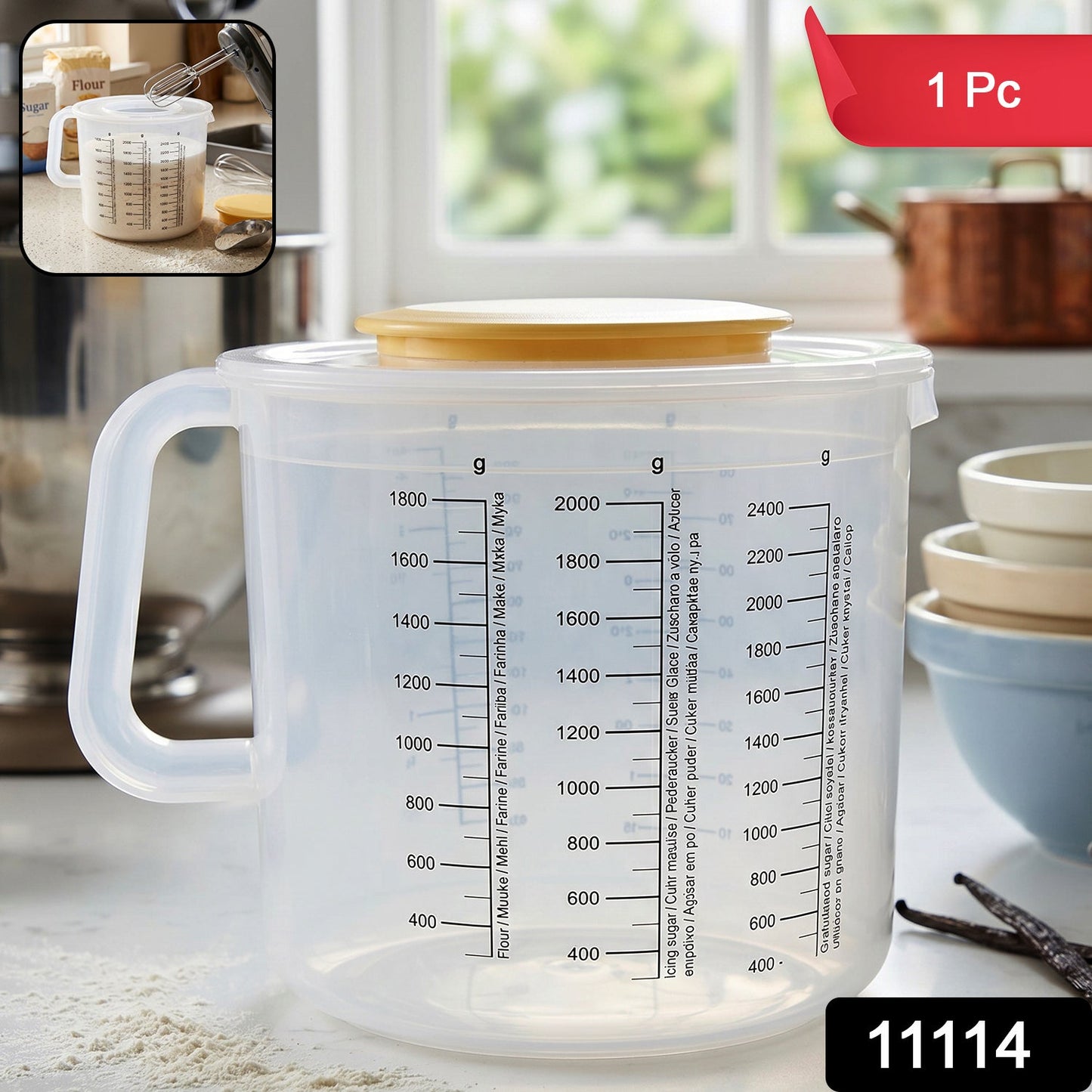 Food storage container with lid for dry ingredients