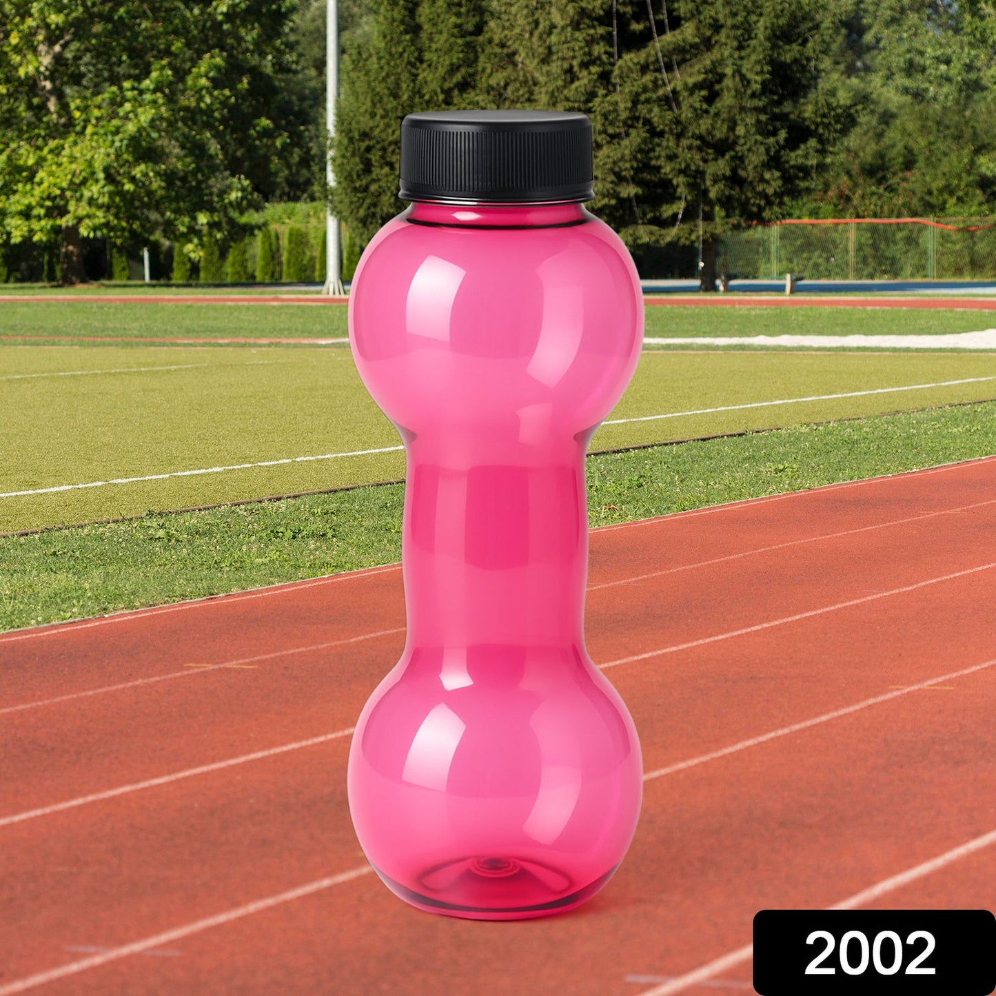 Close-up of the secure cap and ergonomic handle of the BPA-free fitness bottle.