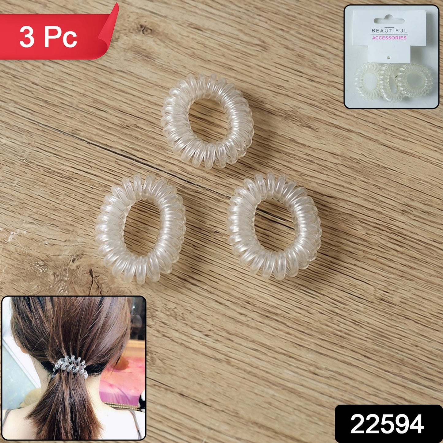 Clear coil hair bands suitable for all hair types