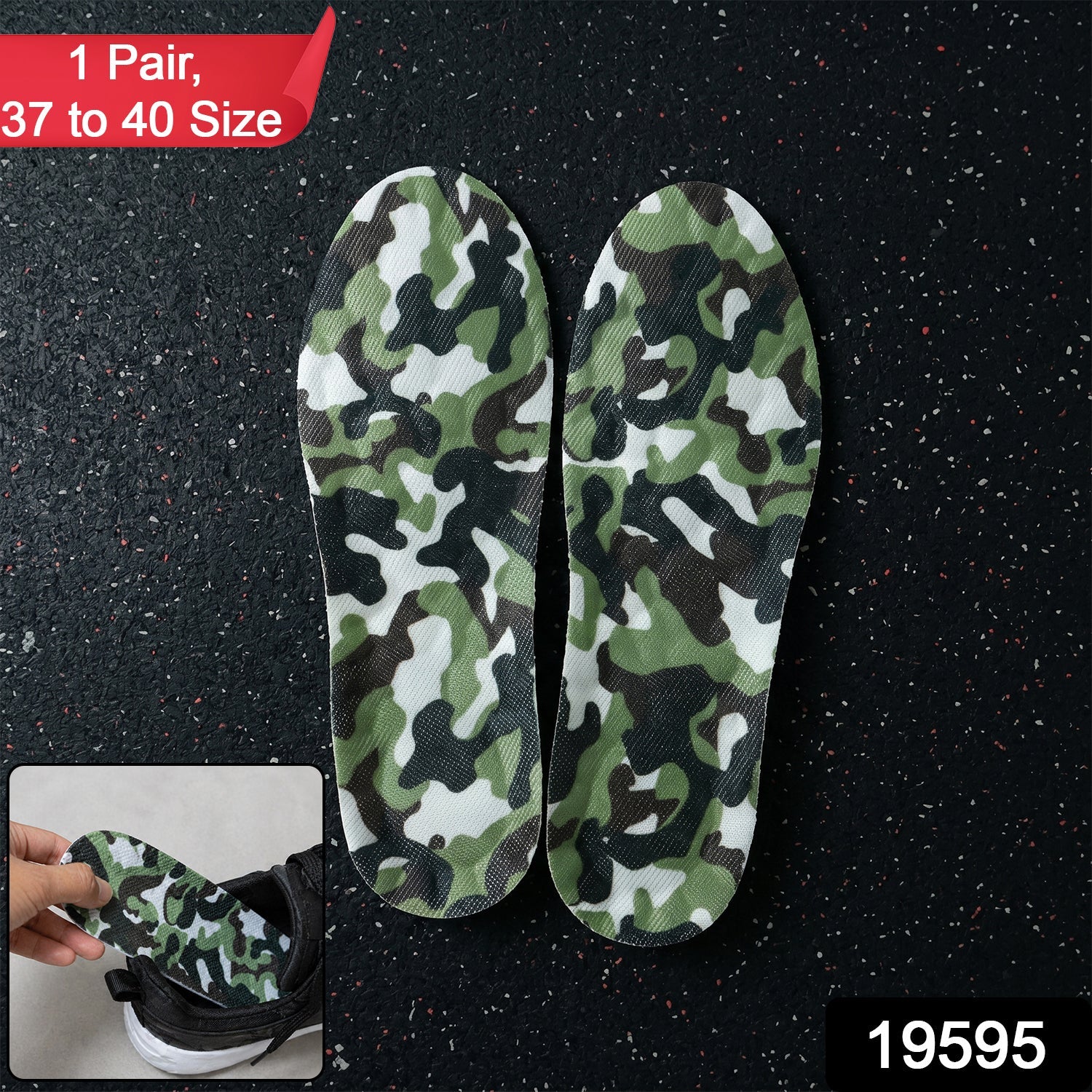 Soft foot support insoles for size 37-40 footwear