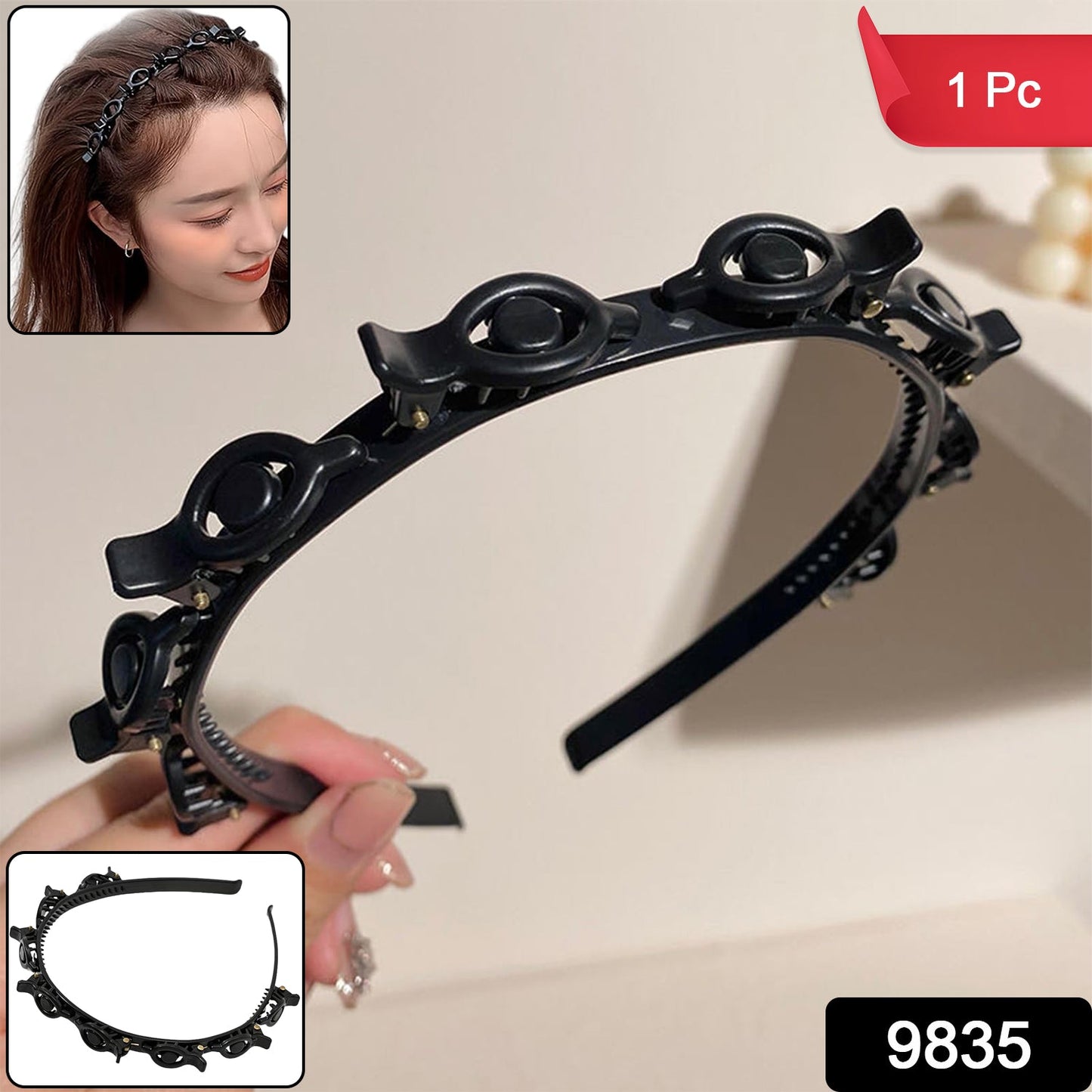 Flexible anti-slip adjustable hair volume headband for women
