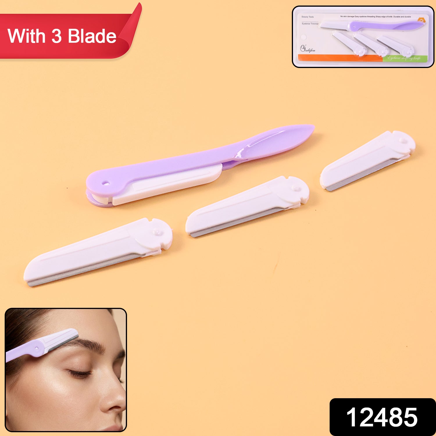 Facial hair remover tool for smooth eyebrow and upper lip grooming