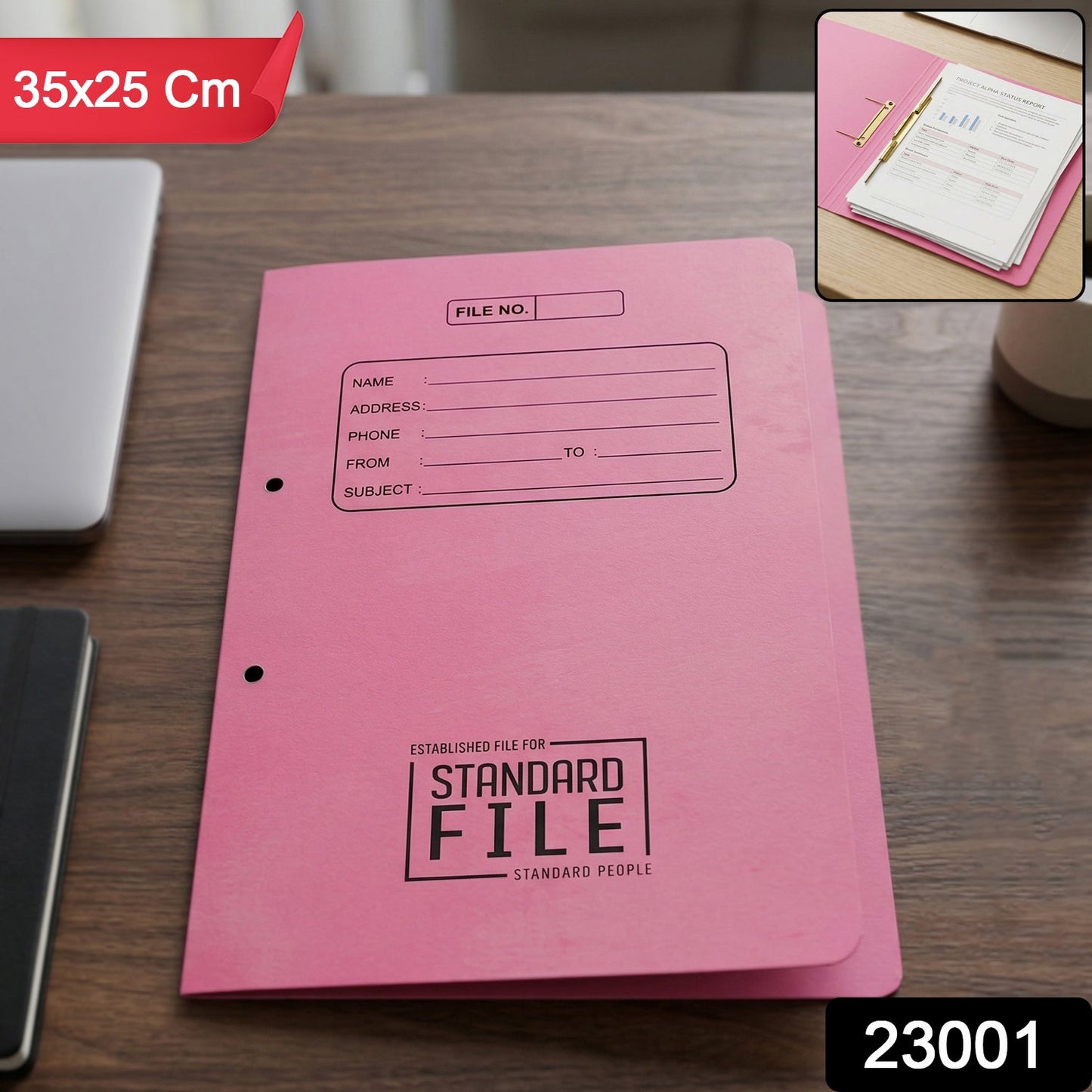 Durable document storage folder with secure metal clip