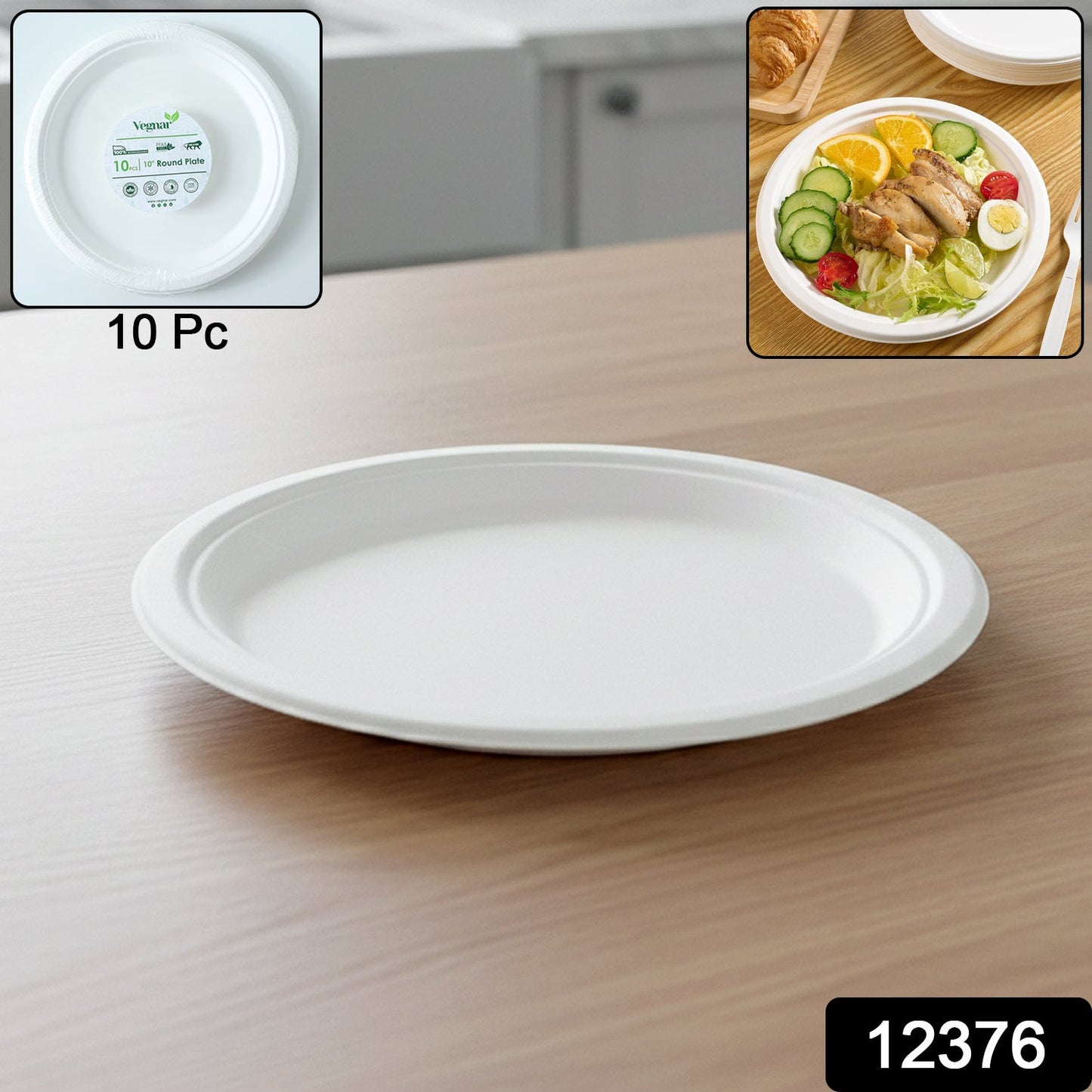 Single-use dining plate set ideal for meals and snacks