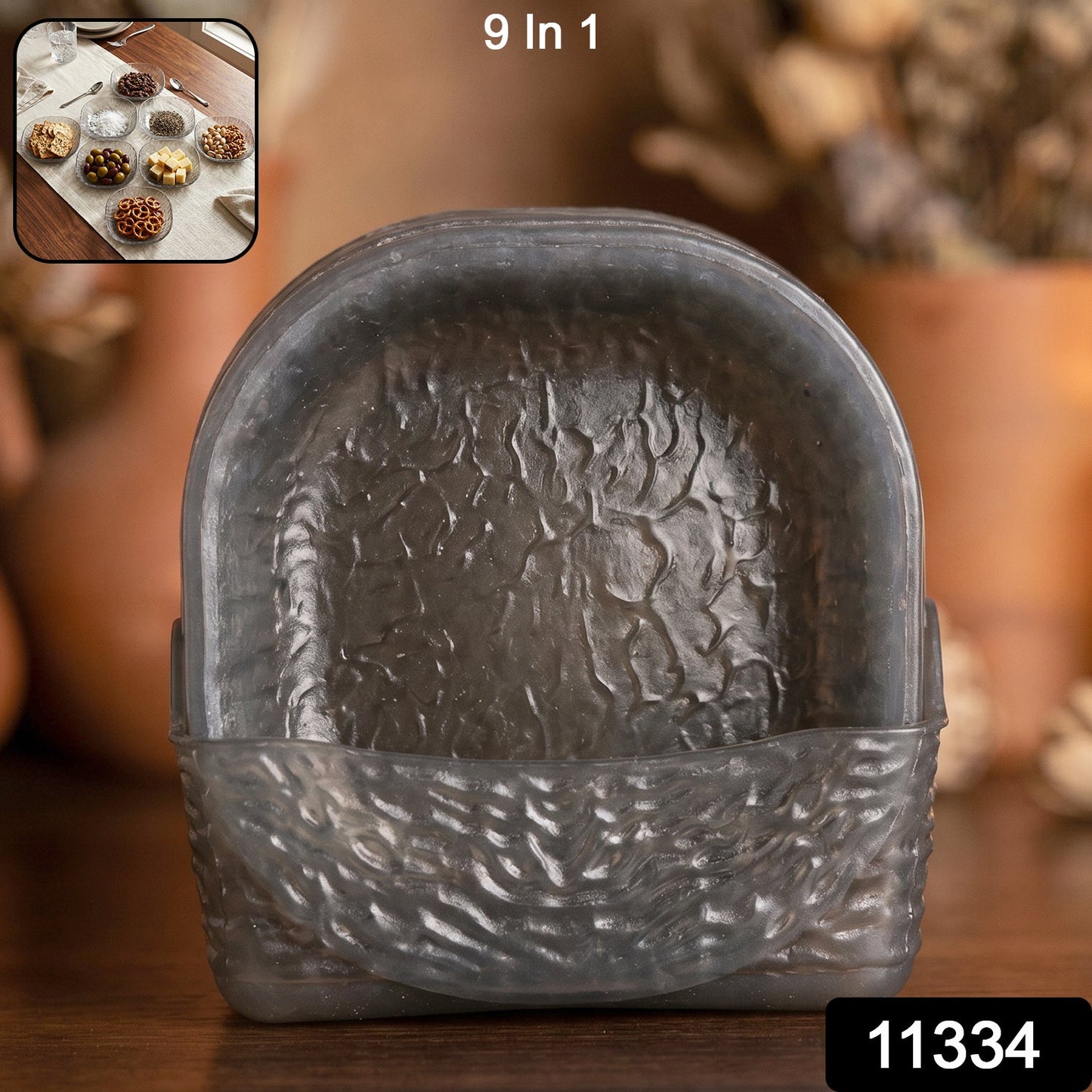 Plastic serving plates set for snacks, dry fruits, and party use