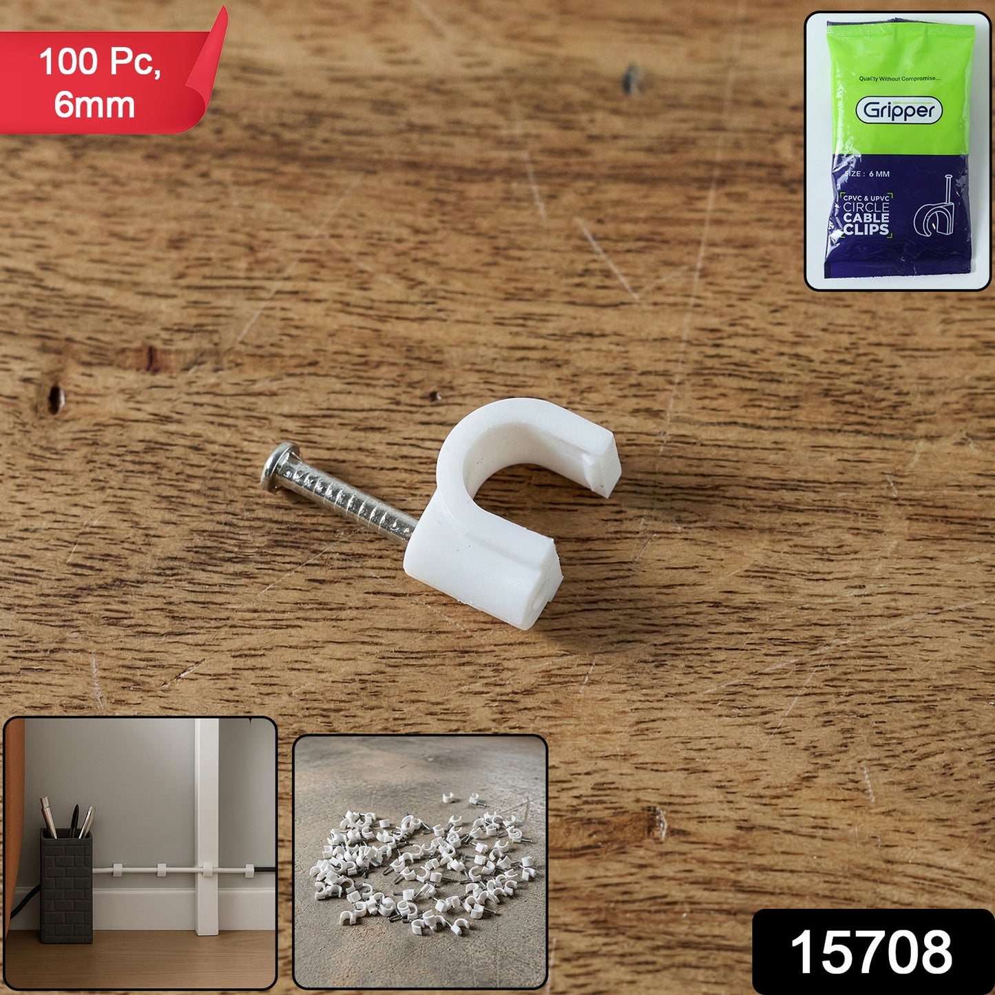 Wire organizer nail clips for easy setup