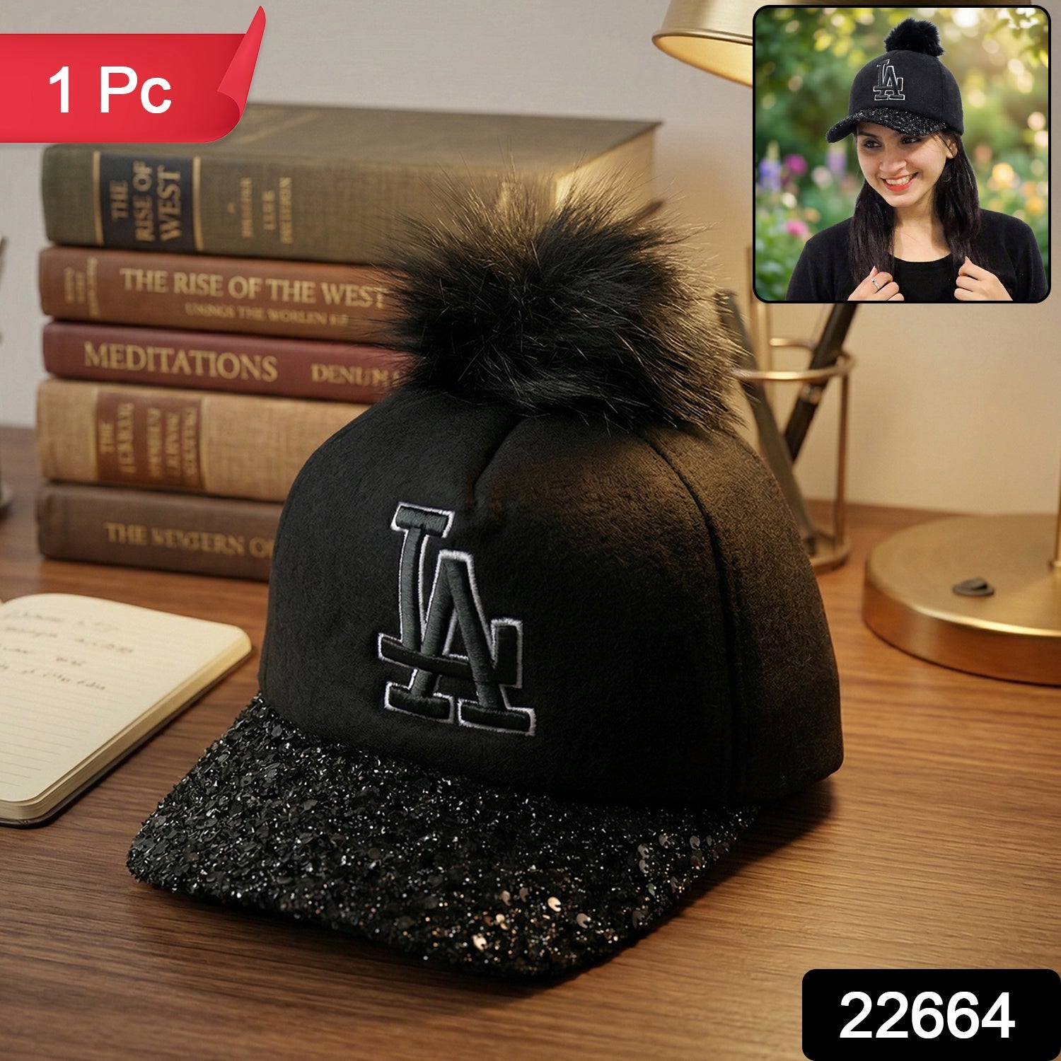 Close-up of trendy embroidered logo on fashionable baseball cap