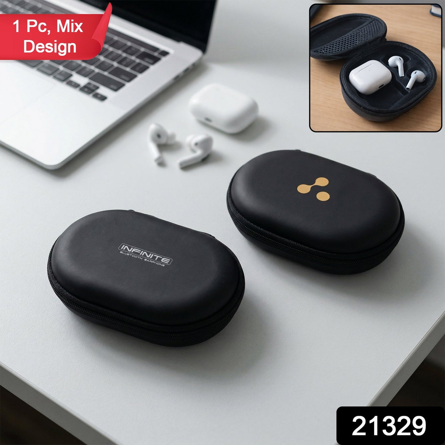 Earphone storage pouch in stylish mixed design