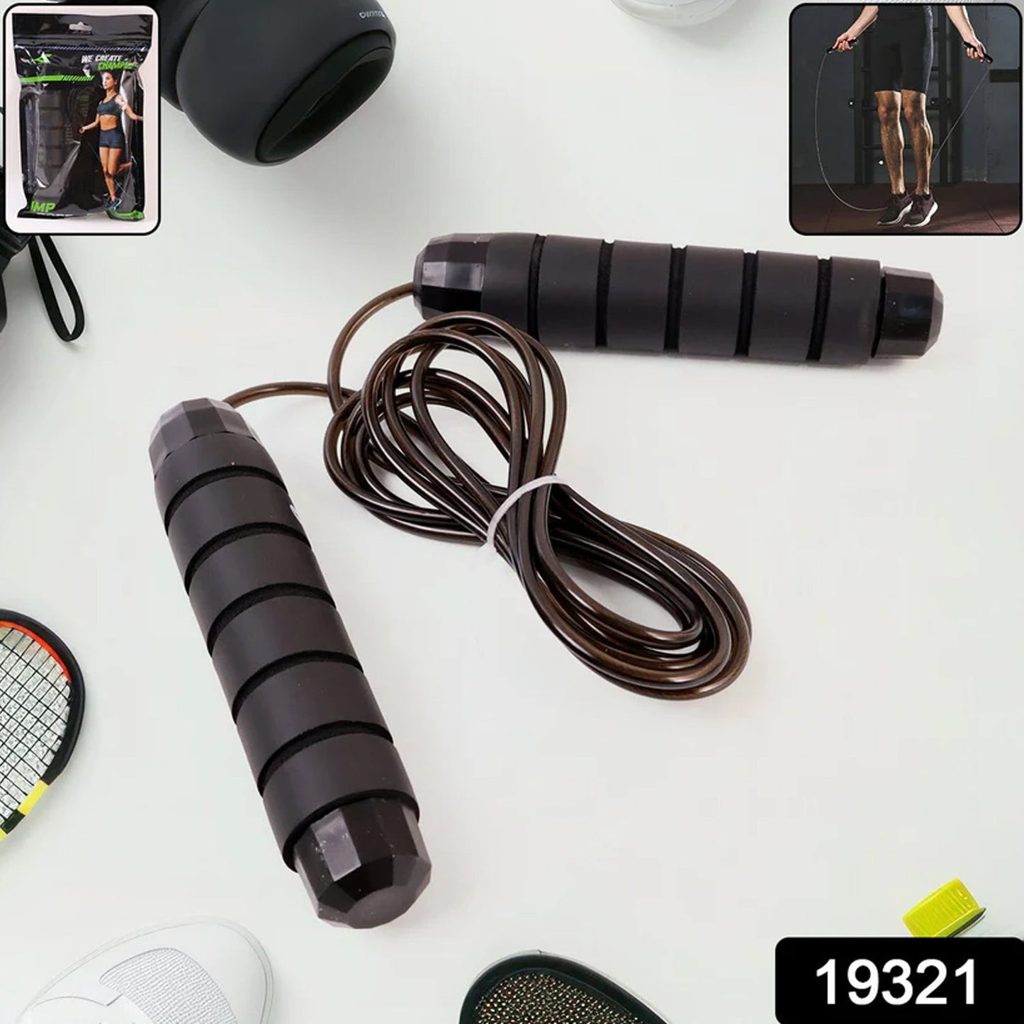 Close-up of durable PVC material on jump rope for smooth skipping