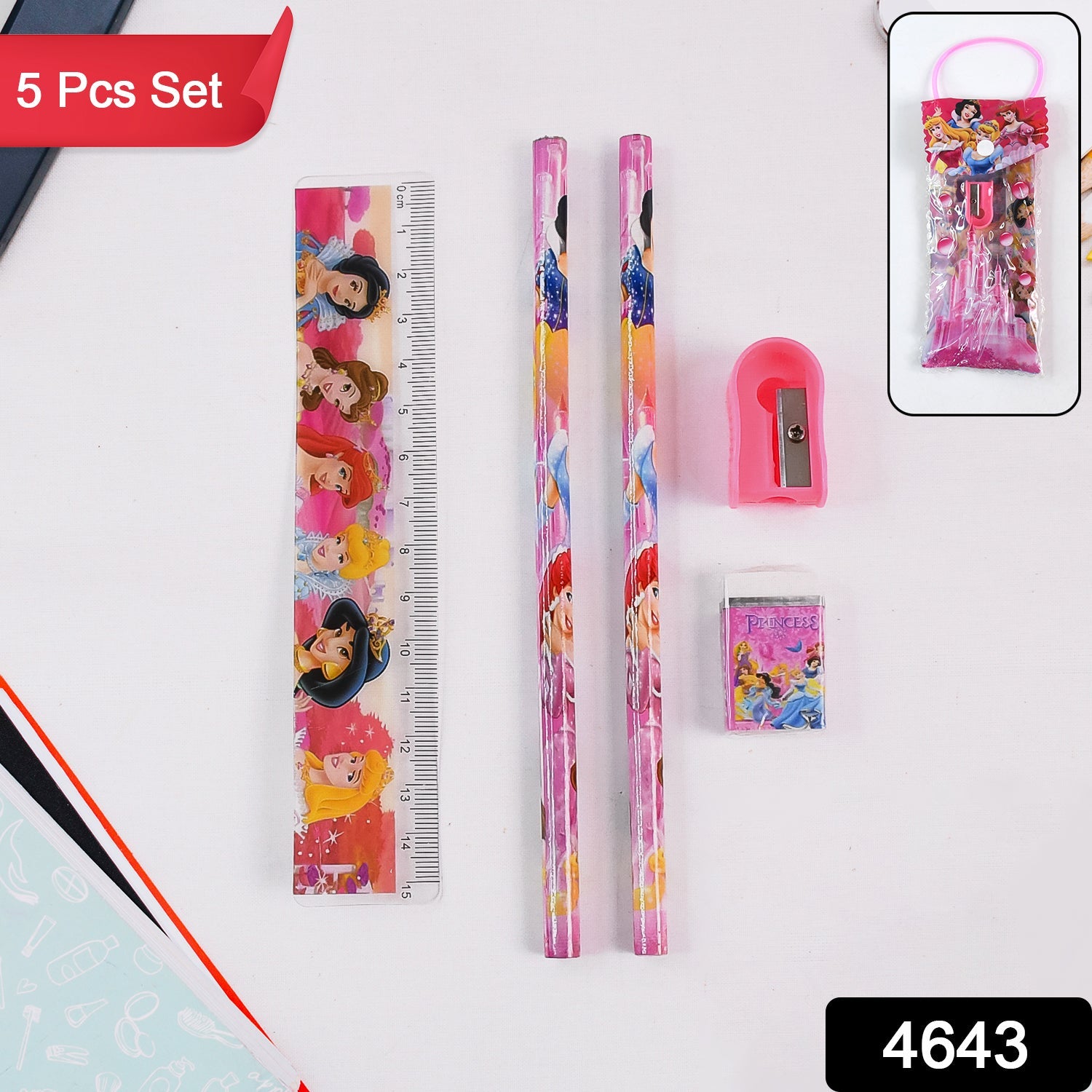 The complete Cartoon Wooden Pencil Set packaging, ready for gifting to school kids.