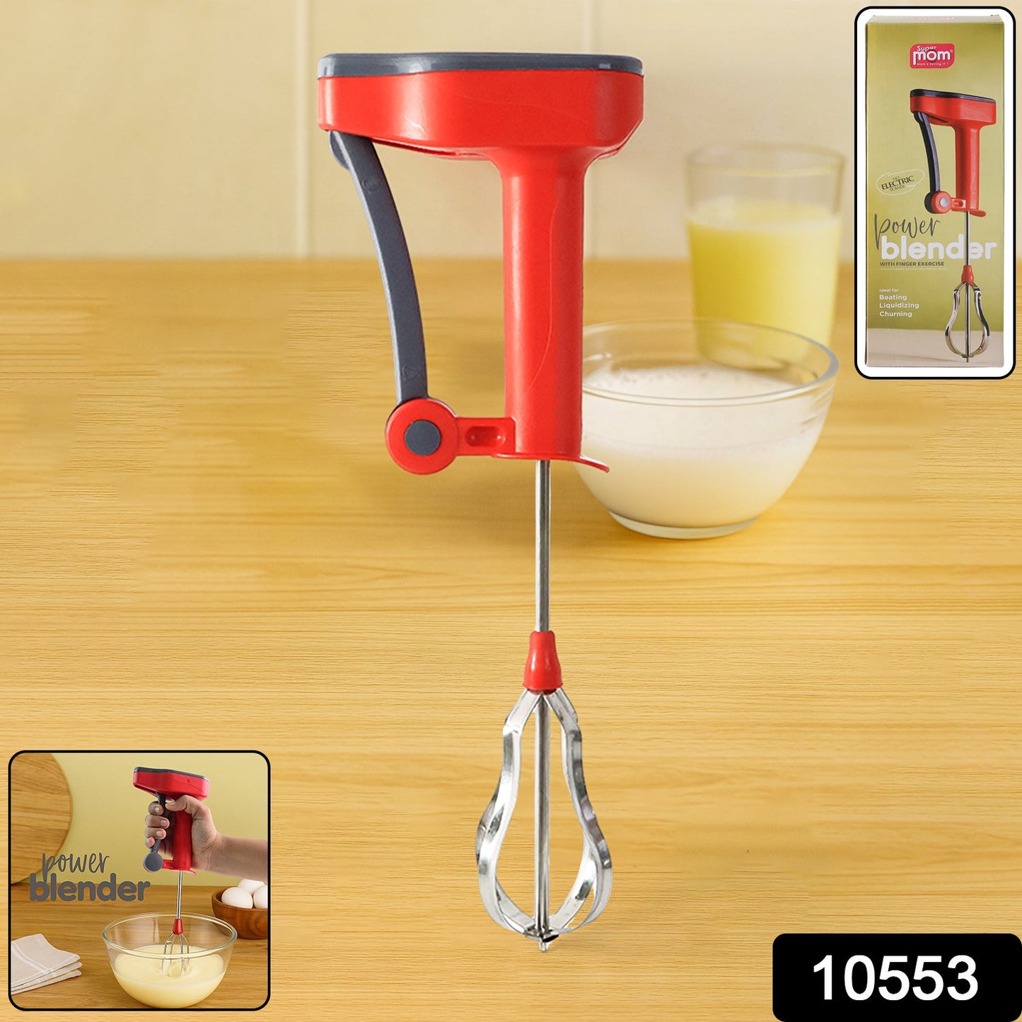 Supermom handheld blender designed for effortless kitchen use