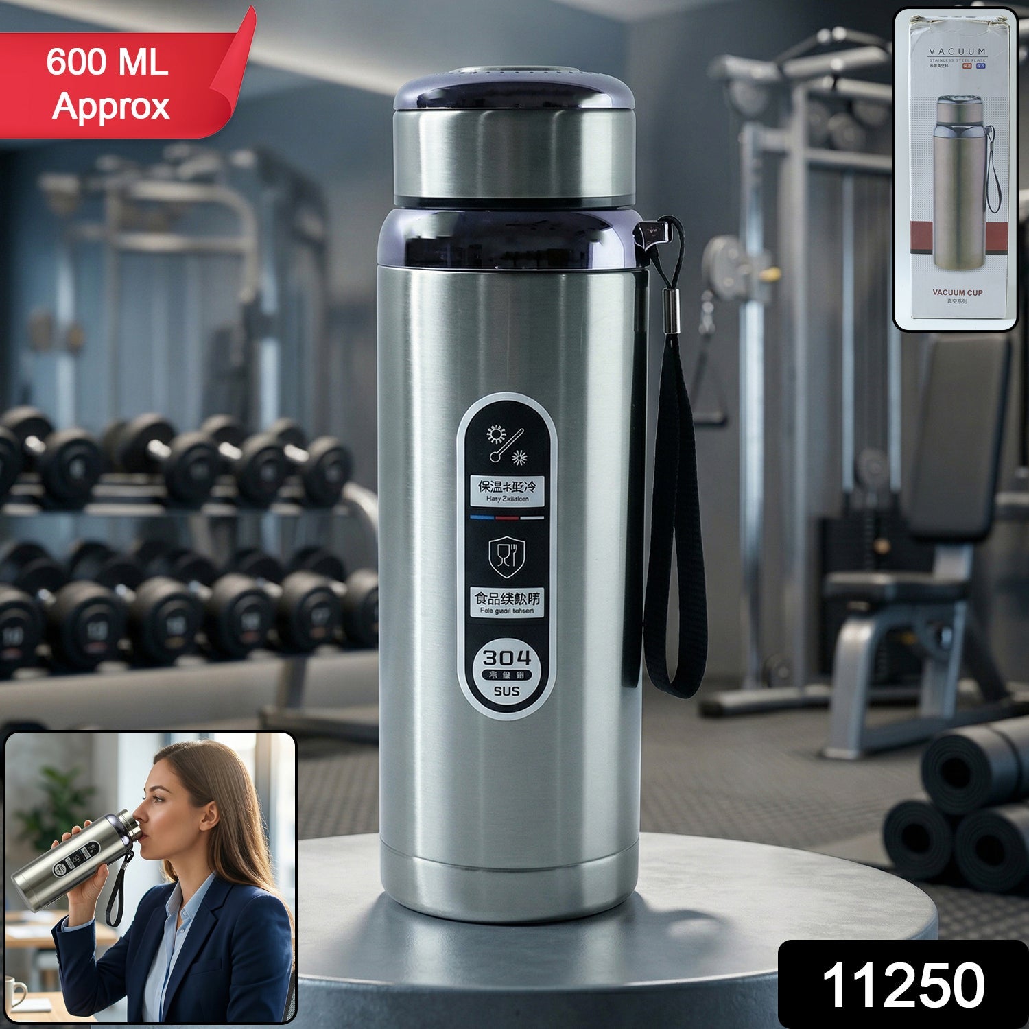 Sports water bottle with leakproof lid for travel