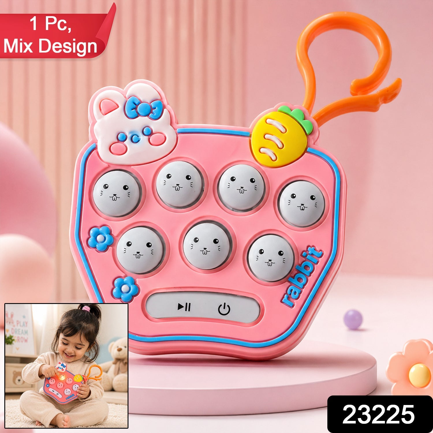 Musical toy keychain with cartoon design for children