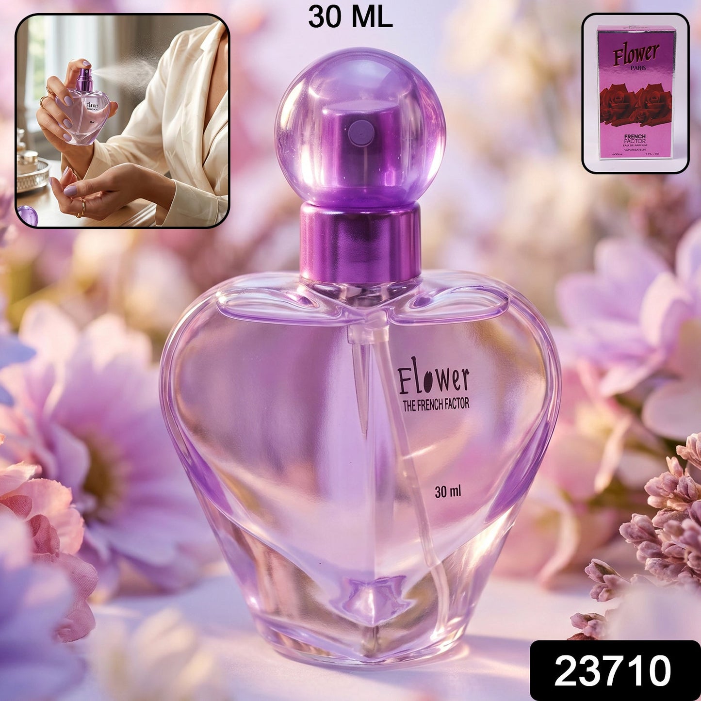 French Factor Flower Paris Eau De Perfume in premium spray bottle