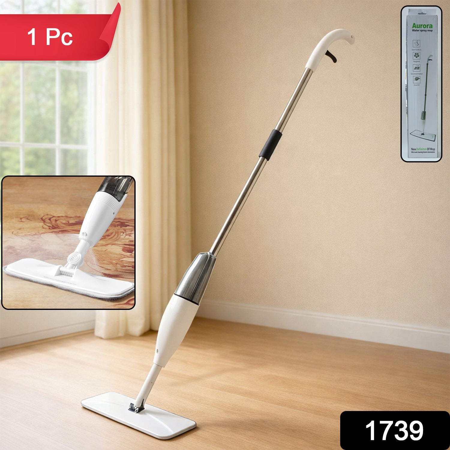 Spray mop with water tank ideal for home cleaning and polishing floors