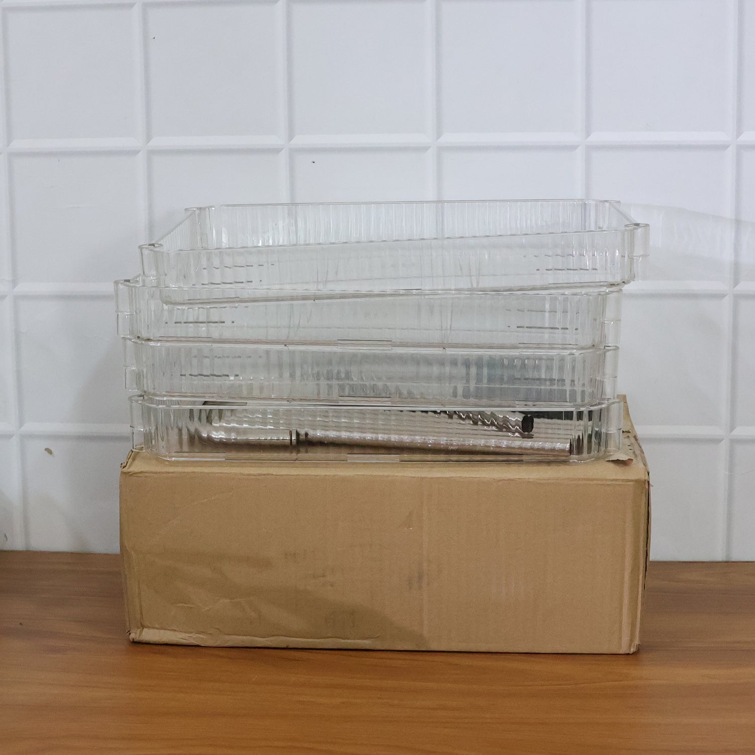 4 layer organizer cart with wheels for groceries and utensils