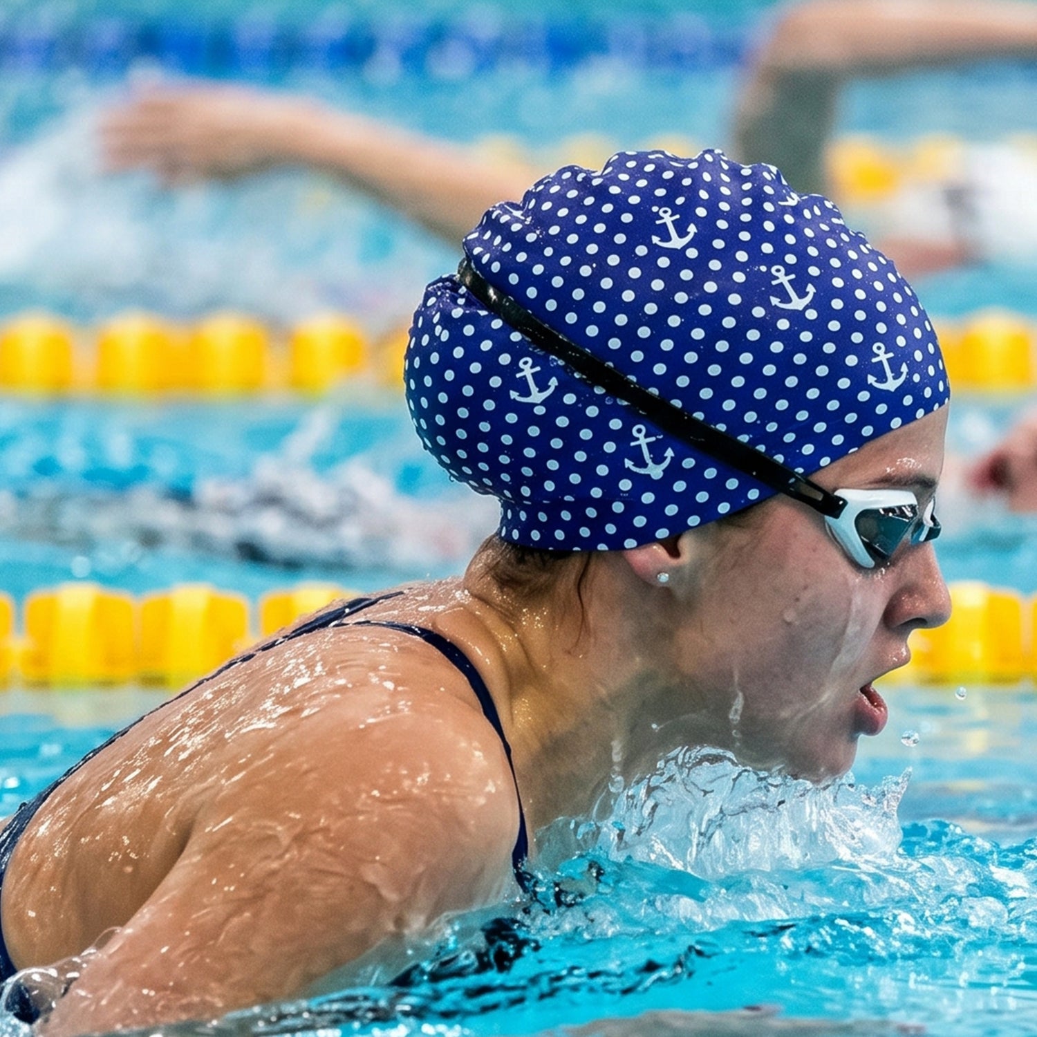 Flexible big size swim cap for long hair protection