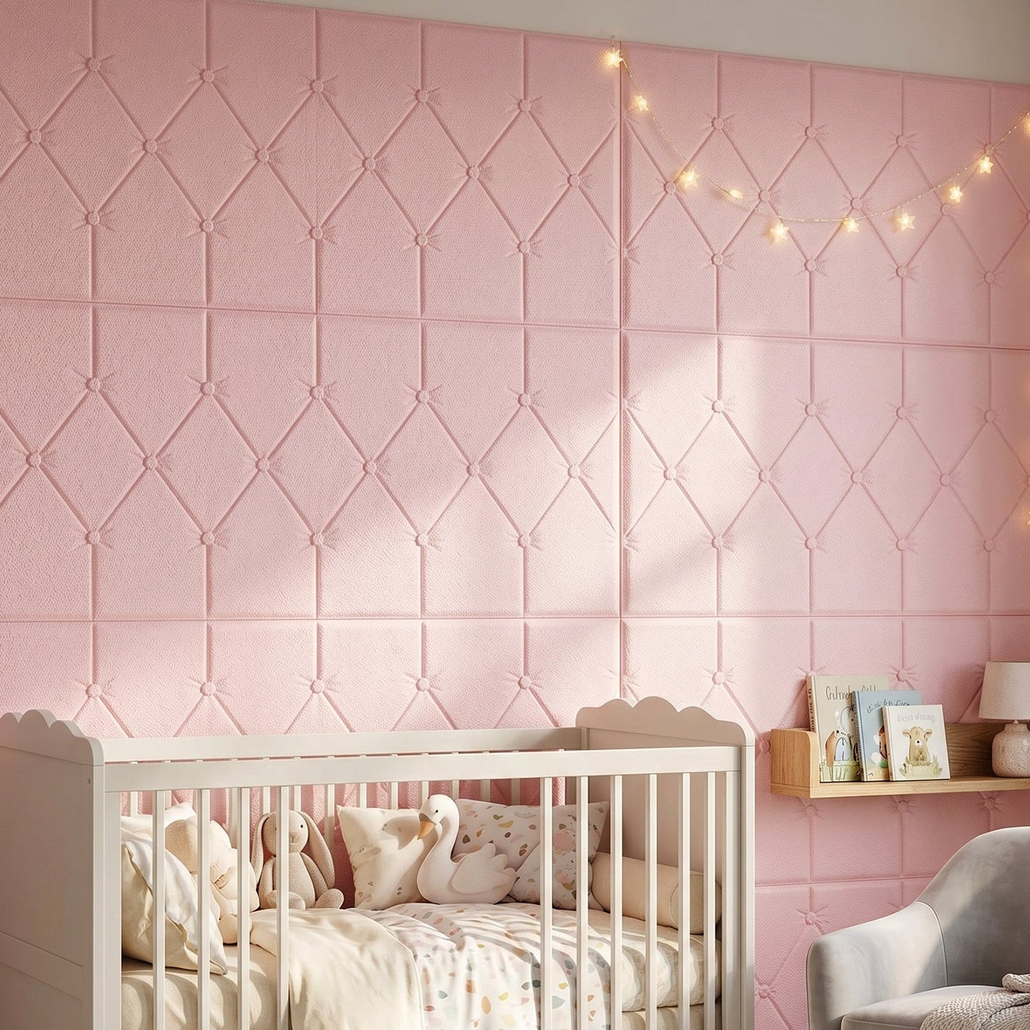 Installation view of 3D self-adhesive wallpaper